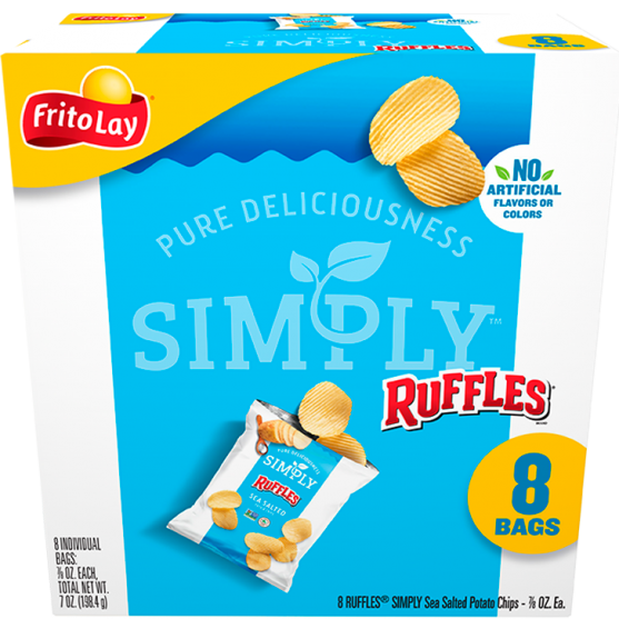 SIMPLY RUFFLES® Sea Salted Reduced Fat Potato Chips Multi-Pack